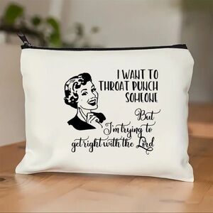 Humorous Cosmetic Bag with Retro Print